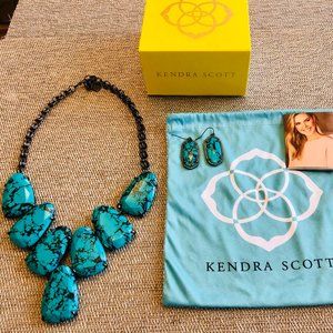SET-KENDRA SCOTT HARLOW VARIEGATED TEAL MAGNESITE